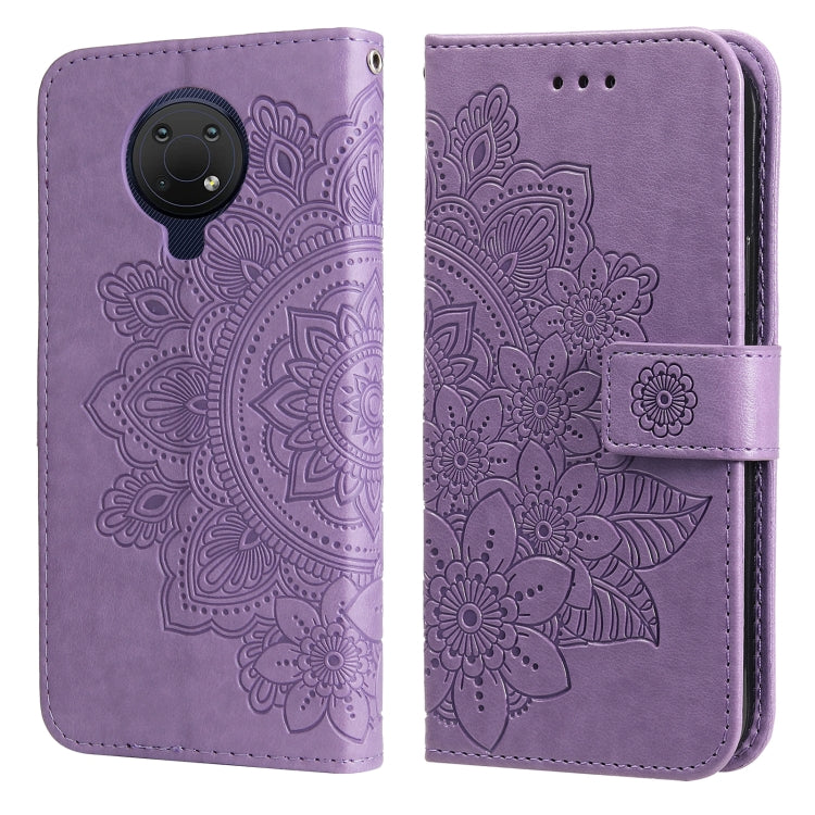7-petal Flowers Embossing Pattern Horizontal Flip PU Leather Case with Holder & Card Slots & Wallet & Photo Frame, For Nokia 1.4, For Nokia G10 / G20 / 6.3, For Xiaomi Redmi 10, For OPPO Realme GT Master / Realme Q3 Pro