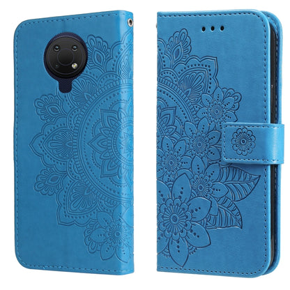 7-petal Flowers Embossing Pattern Horizontal Flip PU Leather Case with Holder & Card Slots & Wallet & Photo Frame, For Nokia 1.4, For Nokia G10 / G20 / 6.3, For Xiaomi Redmi 10, For OPPO Realme GT Master / Realme Q3 Pro