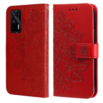 7-petal Flowers Embossing Pattern Horizontal Flip PU Leather Case with Holder & Card Slots & Wallet & Photo Frame, For Nokia 1.4, For Nokia G10 / G20 / 6.3, For Xiaomi Redmi 10, For OPPO Realme GT Master / Realme Q3 Pro