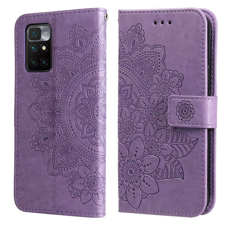 7-petal Flowers Embossing Pattern Horizontal Flip PU Leather Case with Holder & Card Slots & Wallet & Photo Frame, For Nokia 1.4, For Nokia G10 / G20 / 6.3, For Xiaomi Redmi 10, For OPPO Realme GT Master / Realme Q3 Pro