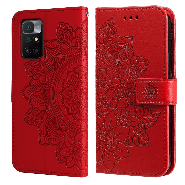 7-petal Flowers Embossing Pattern Horizontal Flip PU Leather Case with Holder & Card Slots & Wallet & Photo Frame, For Nokia 1.4, For Nokia G10 / G20 / 6.3, For Xiaomi Redmi 10, For OPPO Realme GT Master / Realme Q3 Pro