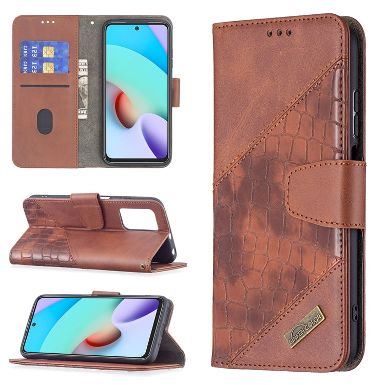 Matching Color Crocodile Texture Horizontal Flip PU Leather Case with Wallet & Holder & Card Slots, For Xiaomi Redmi 10