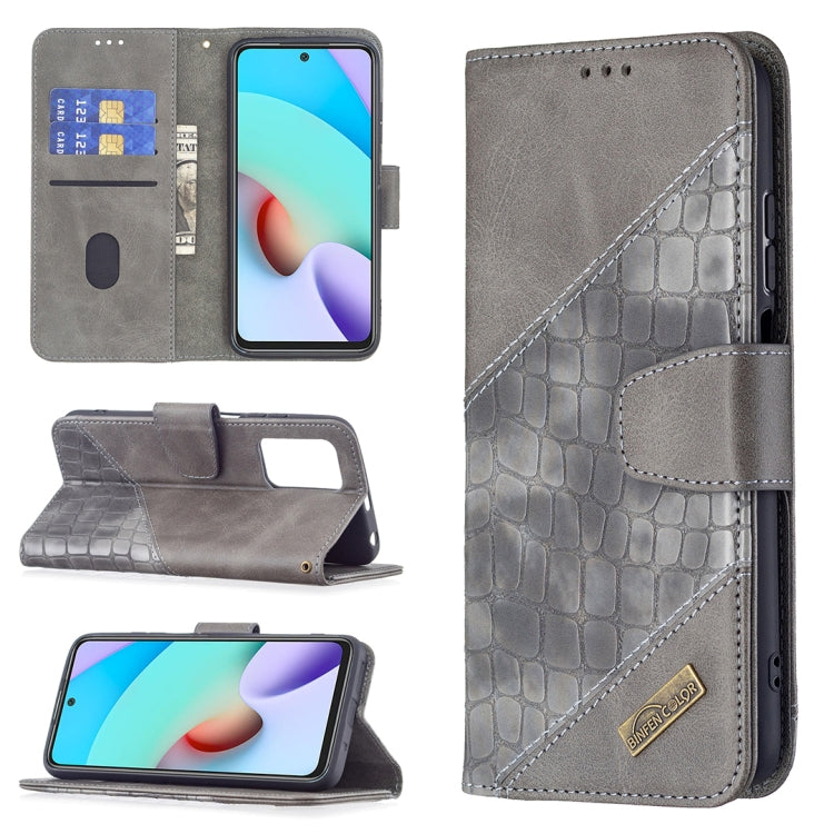 Matching Color Crocodile Texture Horizontal Flip PU Leather Case with Wallet & Holder & Card Slots, For Xiaomi Redmi 10