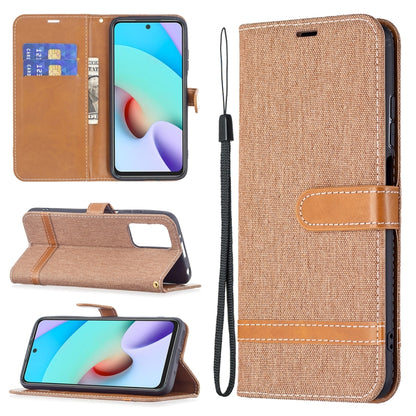 Color Matching Denim Texture Leather Case with Holder & Card Slots & Wallet & Lanyard, For Xiaomi Redmi 10