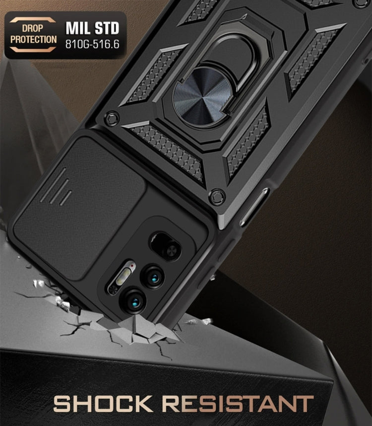 Sliding Camera Cover Design TPU+PC Protective Case, For Xiaomi Redmi Note 10 5G