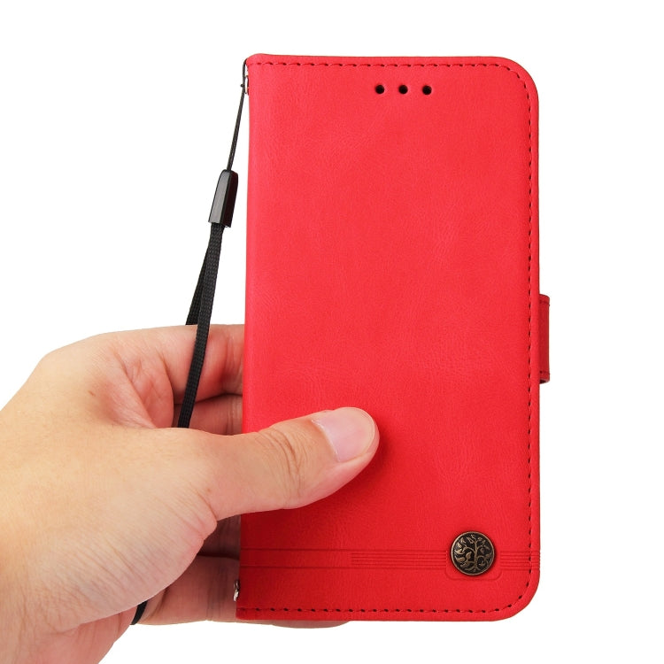 Skin Feel Life Tree Metal Button Horizontal Flip Leather Case with Holder & Card Slot & Wallet & Photo Frame & Strap, For OnePlus Nord 2 5G, For OnePlus Nord CE 5G, For OPPO Realme 7 5G / V5 5G, For Xiaomi Redmi 10