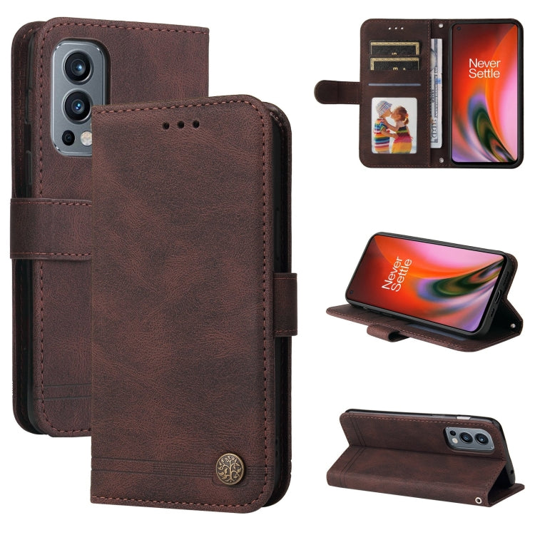 Skin Feel Life Tree Metal Button Horizontal Flip Leather Case with Holder & Card Slot & Wallet & Photo Frame & Strap, For OnePlus Nord 2 5G, For OnePlus Nord CE 5G, For OPPO Realme 7 5G / V5 5G, For Xiaomi Redmi 10