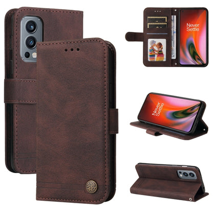 Skin Feel Life Tree Metal Button Horizontal Flip Leather Case with Holder & Card Slot & Wallet & Photo Frame & Strap, For OnePlus Nord 2 5G, For OnePlus Nord CE 5G, For OPPO Realme 7 5G / V5 5G, For Xiaomi Redmi 10