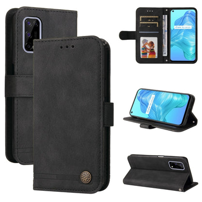 Skin Feel Life Tree Metal Button Horizontal Flip Leather Case with Holder & Card Slot & Wallet & Photo Frame & Strap, For OnePlus Nord 2 5G, For OnePlus Nord CE 5G, For OPPO Realme 7 5G / V5 5G, For Xiaomi Redmi 10
