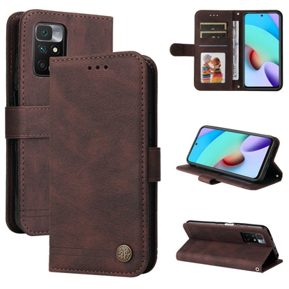 Skin Feel Life Tree Metal Button Horizontal Flip Leather Case with Holder & Card Slot & Wallet & Photo Frame & Strap, For OnePlus Nord 2 5G, For OnePlus Nord CE 5G, For OPPO Realme 7 5G / V5 5G, For Xiaomi Redmi 10
