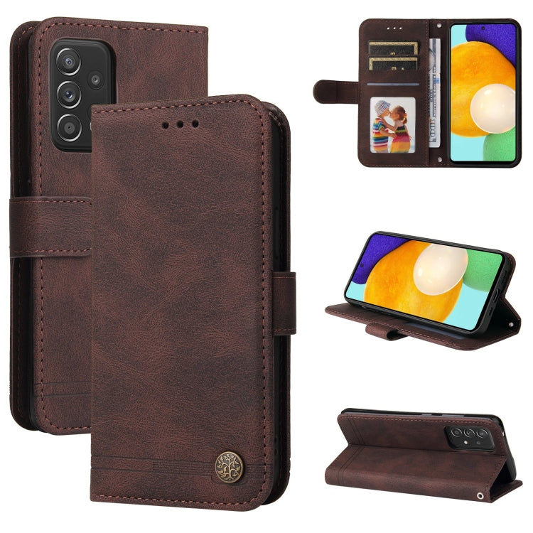 Skin Feel Life Tree Metal Button Horizontal Flip Leather Case with Holder & Card Slot & Wallet & Photo Frame & Strap, For Samsung Galaxy A52 5G / 4G / A52s, For Samsung Galaxy A72 5G / 4G