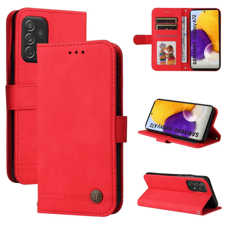 Skin Feel Life Tree Metal Button Horizontal Flip Leather Case with Holder & Card Slot & Wallet & Photo Frame & Strap, For Samsung Galaxy A52 5G / 4G / A52s, For Samsung Galaxy A72 5G / 4G