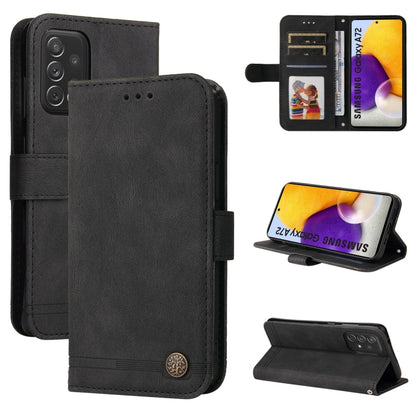 Skin Feel Life Tree Metal Button Horizontal Flip Leather Case with Holder & Card Slot & Wallet & Photo Frame & Strap, For Samsung Galaxy A52 5G / 4G / A52s, For Samsung Galaxy A72 5G / 4G