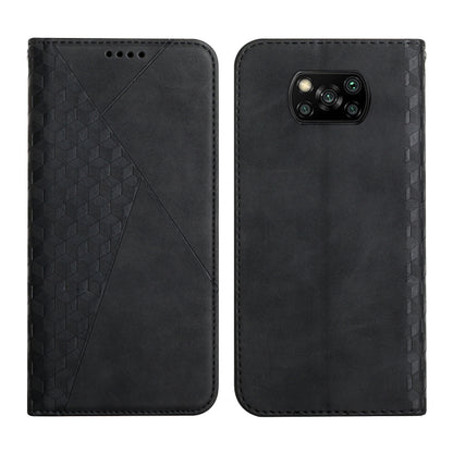 Diamond Pattern Splicing Skin Feel Magnetic Horizontal Flip Leather Case with Card Slots & Holder & Wallet, For Xiaomi Poco X3 NFC / X3 Pro / X3