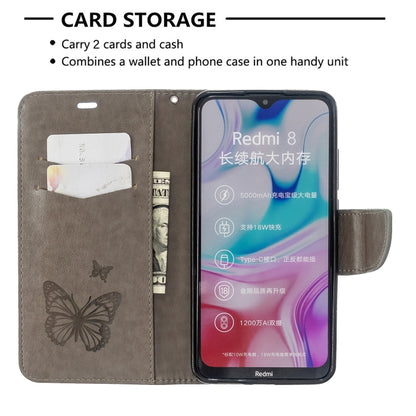 Embossing Two Butterflies Pattern Horizontal Flip PU Leather Case with Holder & Card Slot & Wallet & Lanyard, For Xiaomi Redmi  8A, For Xiaomi Redmi  8, For Nokia 6.2 / 7.2, For Sony Xperia 20, For Sony Xperia 5 / XZ5