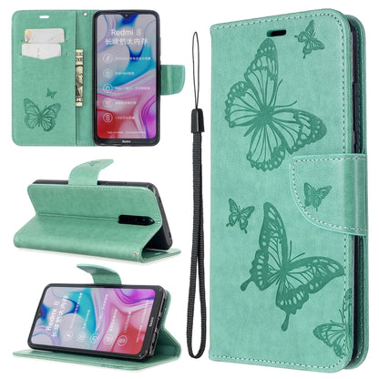 Embossing Two Butterflies Pattern Horizontal Flip PU Leather Case with Holder & Card Slot & Wallet & Lanyard, For Xiaomi Redmi  8A, For Xiaomi Redmi  8, For Nokia 6.2 / 7.2, For Sony Xperia 20, For Sony Xperia 5 / XZ5