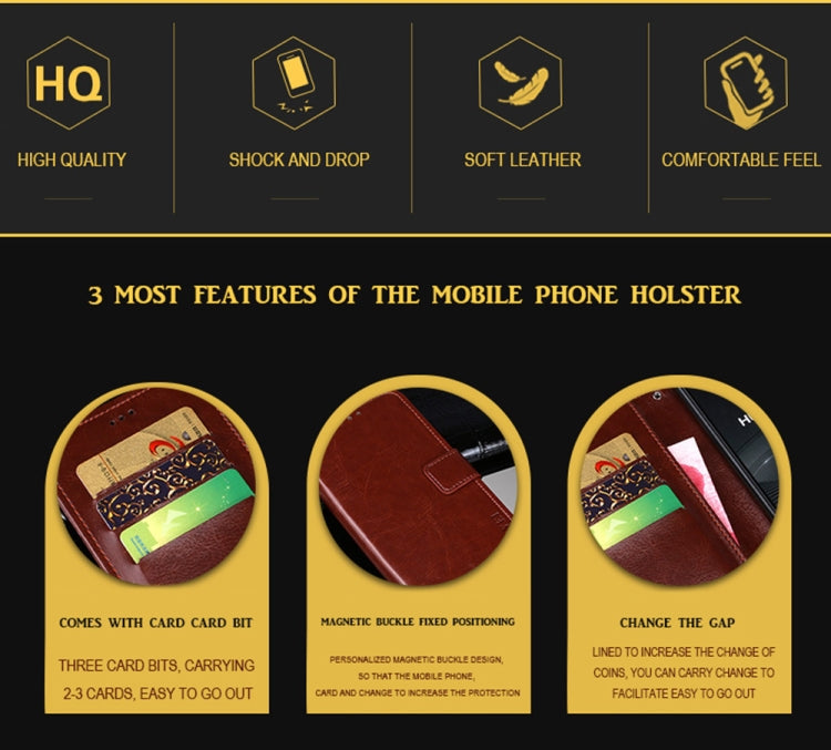 idewei Crazy Horse Texture Horizontal Flip Leather Case with Holder & Card Slots & Wallet, For Asus ROG Phone 5S, For UMIDIGI A11 Pro Max, For vivo iQOO Z5