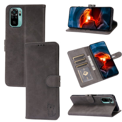 Embossed Happy Cat Pattern Horizontal Flip Leather Case with Holder & Card Slots & Wallet, For Xiaomi Redmi Note 10 Pro 5G, For Xiaomi Redmi 10, For Xiaomi Mi 11, For Xiaomi Mi 11T
