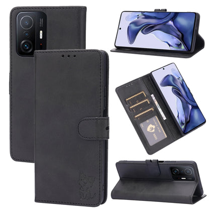 Embossed Happy Cat Pattern Horizontal Flip Leather Case with Holder & Card Slots & Wallet, For Xiaomi Redmi Note 10 Pro 5G, For Xiaomi Redmi 10, For Xiaomi Mi 11, For Xiaomi Mi 11T