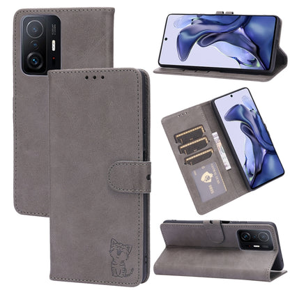 Embossed Happy Cat Pattern Horizontal Flip Leather Case with Holder & Card Slots & Wallet, For Xiaomi Redmi Note 10 Pro 5G, For Xiaomi Redmi 10, For Xiaomi Mi 11, For Xiaomi Mi 11T