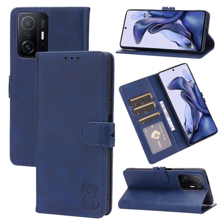 Embossed Happy Cat Pattern Horizontal Flip Leather Case with Holder & Card Slots & Wallet, For Xiaomi Redmi Note 10 Pro 5G, For Xiaomi Redmi 10, For Xiaomi Mi 11, For Xiaomi Mi 11T