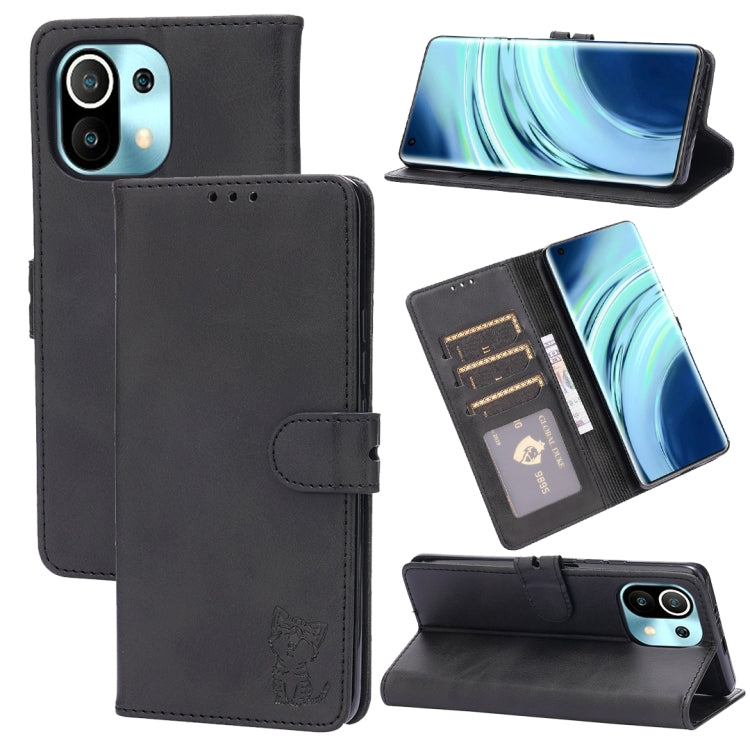Embossed Happy Cat Pattern Horizontal Flip Leather Case with Holder & Card Slots & Wallet, For Xiaomi Redmi Note 10 Pro 5G, For Xiaomi Redmi 10, For Xiaomi Mi 11, For Xiaomi Mi 11T
