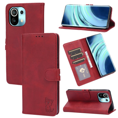 Embossed Happy Cat Pattern Horizontal Flip Leather Case with Holder & Card Slots & Wallet, For Xiaomi Redmi Note 10 Pro 5G, For Xiaomi Redmi 10, For Xiaomi Mi 11, For Xiaomi Mi 11T