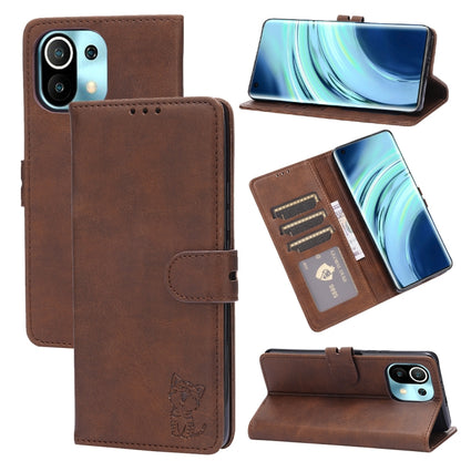 Embossed Happy Cat Pattern Horizontal Flip Leather Case with Holder & Card Slots & Wallet, For Xiaomi Redmi Note 10 Pro 5G, For Xiaomi Redmi 10, For Xiaomi Mi 11, For Xiaomi Mi 11T