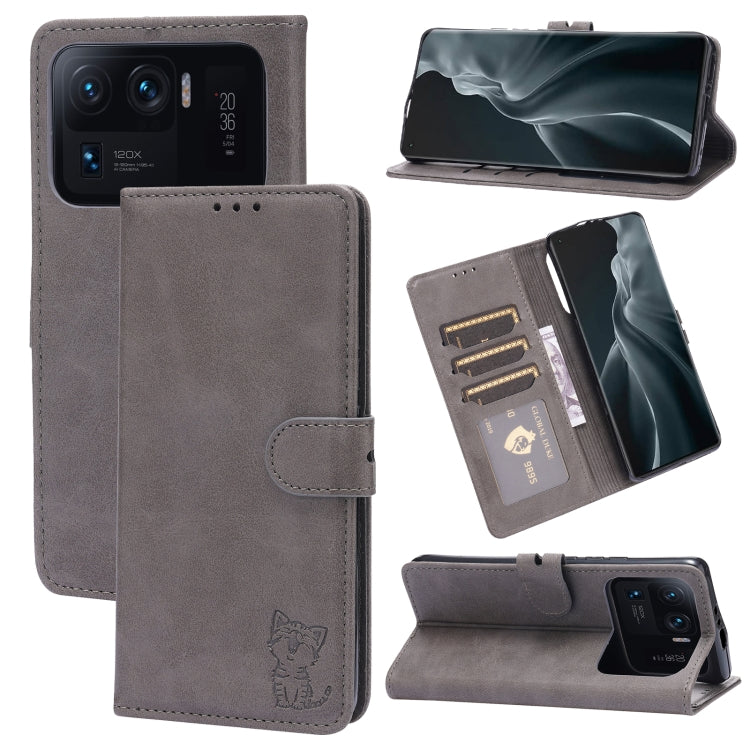 Embossed Happy Cat Pattern Horizontal Flip Leather Case with Holder & Card Slots & Wallet, For Xiaomi Mi 11 Ultra, For Xiaomi Mi 11 Lite, For Google Pixel 5a 5G, For Google Pixel 5 XL