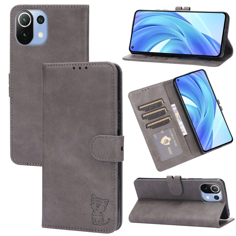 Embossed Happy Cat Pattern Horizontal Flip Leather Case with Holder & Card Slots & Wallet, For Xiaomi Mi 11 Ultra, For Xiaomi Mi 11 Lite, For Google Pixel 5a 5G, For Google Pixel 5 XL