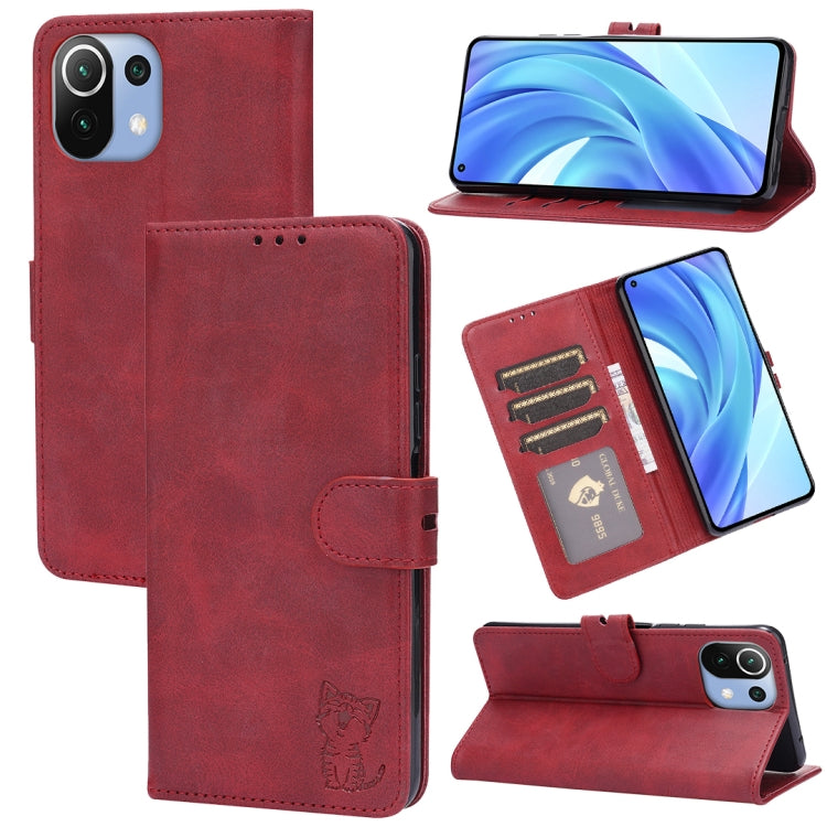 Embossed Happy Cat Pattern Horizontal Flip Leather Case with Holder & Card Slots & Wallet, For Xiaomi Mi 11 Ultra, For Xiaomi Mi 11 Lite, For Google Pixel 5a 5G, For Google Pixel 5 XL