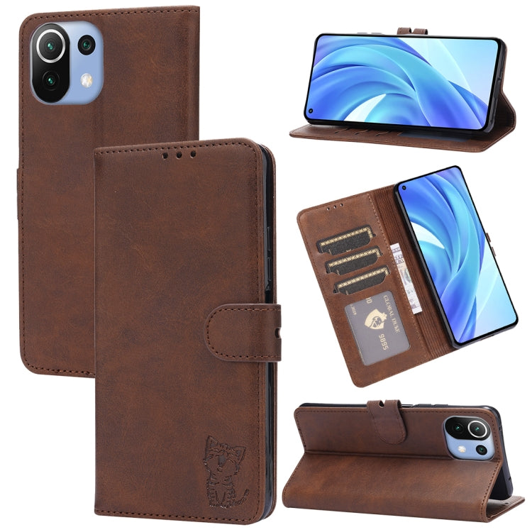 Embossed Happy Cat Pattern Horizontal Flip Leather Case with Holder & Card Slots & Wallet, For Xiaomi Mi 11 Ultra, For Xiaomi Mi 11 Lite, For Google Pixel 5a 5G, For Google Pixel 5 XL