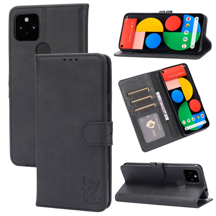Embossed Happy Cat Pattern Horizontal Flip Leather Case with Holder & Card Slots & Wallet, For Xiaomi Mi 11 Ultra, For Xiaomi Mi 11 Lite, For Google Pixel 5a 5G, For Google Pixel 5 XL