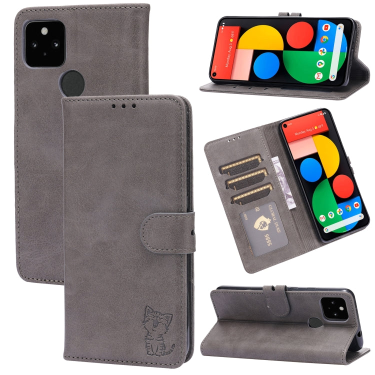 Embossed Happy Cat Pattern Horizontal Flip Leather Case with Holder & Card Slots & Wallet, For Xiaomi Mi 11 Ultra, For Xiaomi Mi 11 Lite, For Google Pixel 5a 5G, For Google Pixel 5 XL