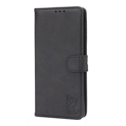 Embossed Happy Cat Pattern Horizontal Flip Leather Case with Holder & Card Slots & Wallet, For Google Pixel 6, For Google Pixel 6 Pro