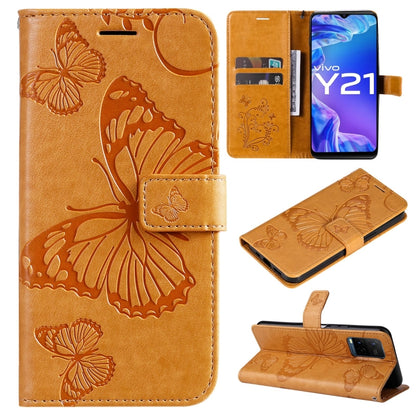 Pressed Printing Butterfly Pattern Horizontal Flip PU Leather Case with Holder & Card Slots & Wallet & Lanyard, For vivo Y20 / Y20a / Y20s, For vivo Y21 2021 / Y21s / Y33s, For Xiaomi Mi 11T / 11T Pro