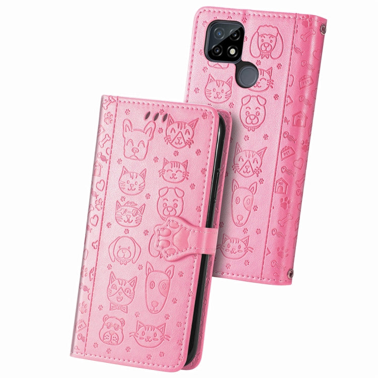 Cat and Dog Embossed Horizontal Flip Phone Leather Case with Holder & Card Slot & Wallet & Lanyard, For OPPO Realme C21Y, For Xiaomi Mi 11T / 11T Pro, For Honor Play 5T Youth