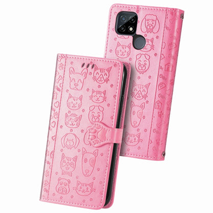 Cat and Dog Embossed Horizontal Flip Phone Leather Case with Holder & Card Slot & Wallet & Lanyard, For OPPO Realme C21Y, For Xiaomi Mi 11T / 11T Pro, For Honor Play 5T Youth