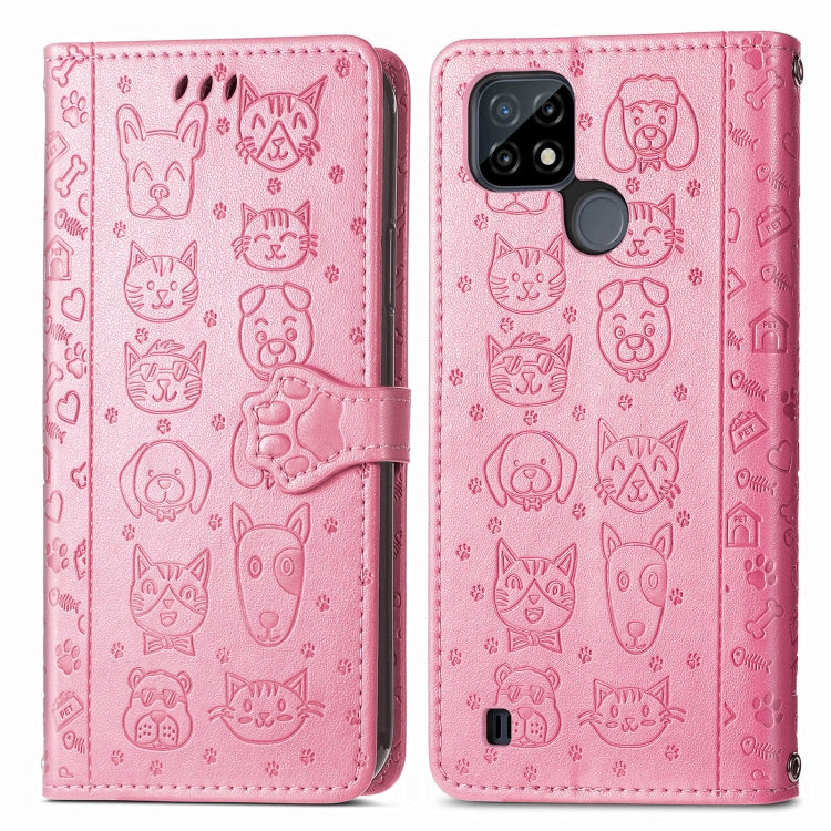 Cat and Dog Embossed Horizontal Flip Phone Leather Case with Holder & Card Slot & Wallet & Lanyard, For OPPO Realme C21Y, For Xiaomi Mi 11T / 11T Pro, For Honor Play 5T Youth