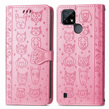 Cat and Dog Embossed Horizontal Flip Phone Leather Case with Holder & Card Slot & Wallet & Lanyard, For OPPO Realme C21Y, For Xiaomi Mi 11T / 11T Pro, For Honor Play 5T Youth