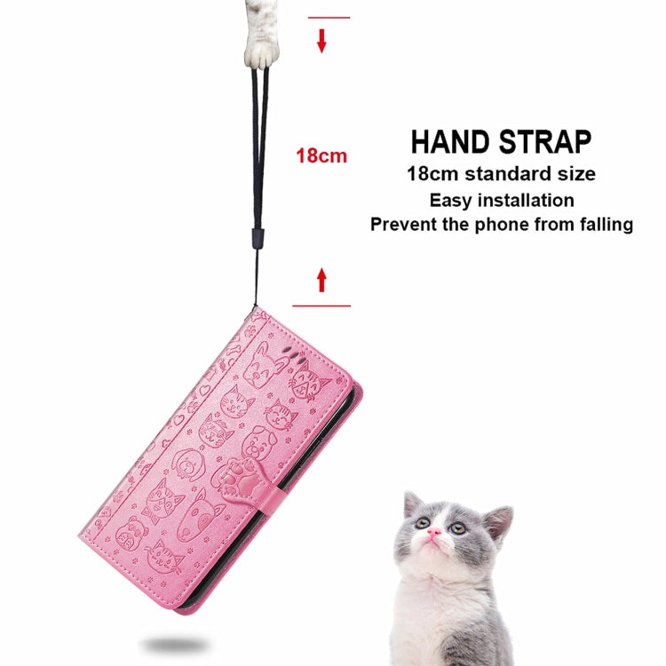 Cat and Dog Embossed Horizontal Flip Phone Leather Case with Holder & Card Slot & Wallet & Lanyard, For OPPO Realme C21Y, For Xiaomi Mi 11T / 11T Pro, For Honor Play 5T Youth