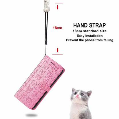 Cat and Dog Embossed Horizontal Flip Phone Leather Case with Holder & Card Slot & Wallet & Lanyard, For OPPO Realme C21Y, For Xiaomi Mi 11T / 11T Pro, For Honor Play 5T Youth