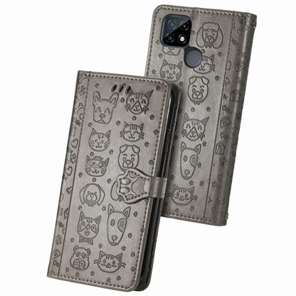 Cat and Dog Embossed Horizontal Flip Phone Leather Case with Holder & Card Slot & Wallet & Lanyard, For OPPO Realme C21Y, For Xiaomi Mi 11T / 11T Pro, For Honor Play 5T Youth