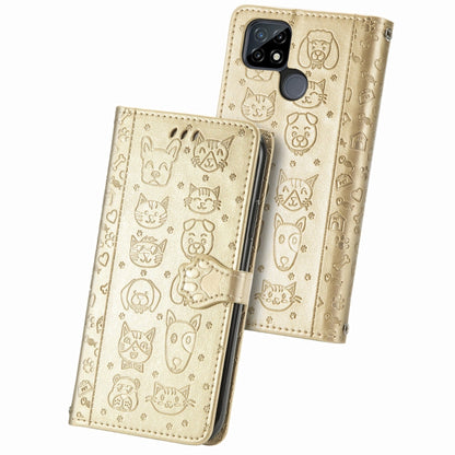 Cat and Dog Embossed Horizontal Flip Phone Leather Case with Holder & Card Slot & Wallet & Lanyard, For OPPO Realme C21Y, For Xiaomi Mi 11T / 11T Pro, For Honor Play 5T Youth