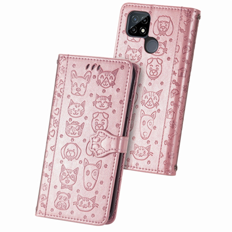 Cat and Dog Embossed Horizontal Flip Phone Leather Case with Holder & Card Slot & Wallet & Lanyard, For OPPO Realme C21Y, For Xiaomi Mi 11T / 11T Pro, For Honor Play 5T Youth