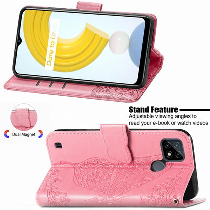 Butterfly Love Flowers Embossed Horizontal Flip Leather Case with Holder & Card Slots & Wallet & Lanyard, For OPPO Realme C21Y, For Xiaomi Mi 11T / 11T Pro, For Honor Play 5T Youth
