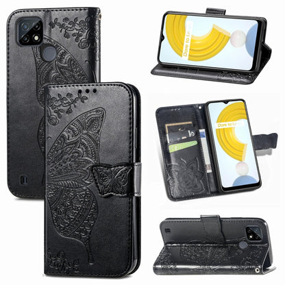 Butterfly Love Flowers Embossed Horizontal Flip Leather Case with Holder & Card Slots & Wallet & Lanyard, For OPPO Realme C21Y, For Xiaomi Mi 11T / 11T Pro, For Honor Play 5T Youth