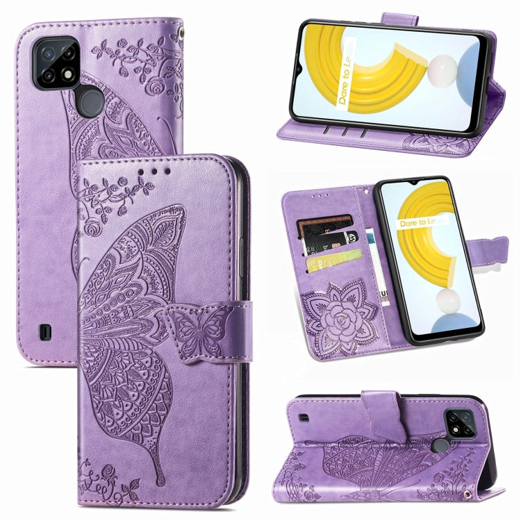 Butterfly Love Flowers Embossed Horizontal Flip Leather Case with Holder & Card Slots & Wallet & Lanyard, For OPPO Realme C21Y, For Xiaomi Mi 11T / 11T Pro, For Honor Play 5T Youth