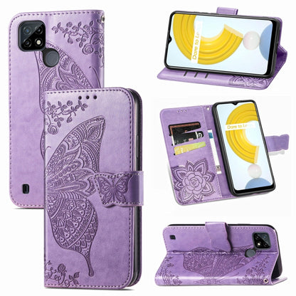 Butterfly Love Flowers Embossed Horizontal Flip Leather Case with Holder & Card Slots & Wallet & Lanyard, For OPPO Realme C21Y, For Xiaomi Mi 11T / 11T Pro, For Honor Play 5T Youth