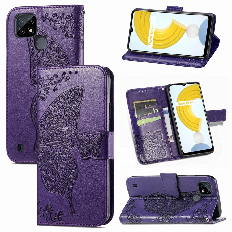 Butterfly Love Flowers Embossed Horizontal Flip Leather Case with Holder & Card Slots & Wallet & Lanyard, For OPPO Realme C21Y, For Xiaomi Mi 11T / 11T Pro, For Honor Play 5T Youth